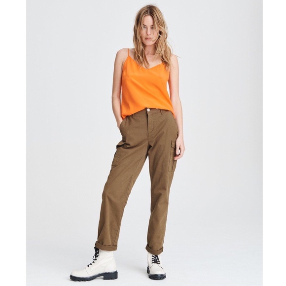 ✨NWT✨ RAG & BONE Buckley Cargo Chino Pants Olive Khaki Sz 25 - Picture 1 of 8